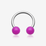 Neon UV Acrylic Horseshoe Circular Barbell-Purple