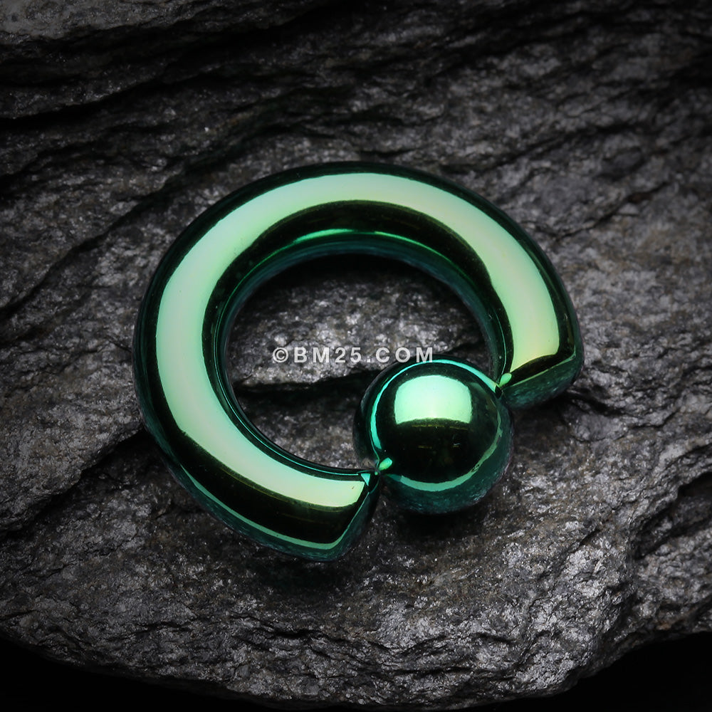 Detail View 1 of Colorline PVD Steel Captive Bead Ring-Green