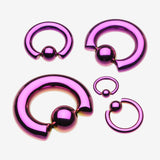 Colorline PVD Steel Captive Bead Ring-Purple