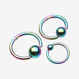 Colorline PVD Steel Captive Bead Ring-Rainbow
