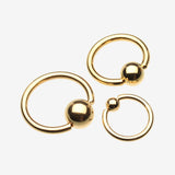 Gold Plated Basic Captive Bead Ring-Gold