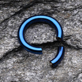 Colorline PVD Segmented Captive Bead Ring-Blue