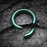 Detail View 1 of Colorline PVD Segmented Captive Bead Ring-Green