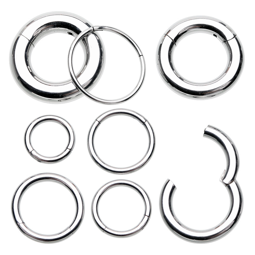 Basic Steel Seamless Hinged Clicker Hoop Ring