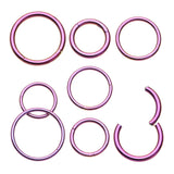 Colorline Steel Seamless Hinged Clicker Hoop Ring-Purple