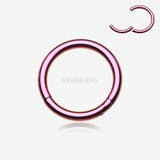 Detail View 1 of Colorline Steel Seamless Hinged Clicker Hoop Ring-Purple