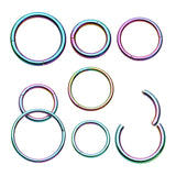 Colorline Steel Seamless Hinged Clicker Hoop Ring-Rainbow