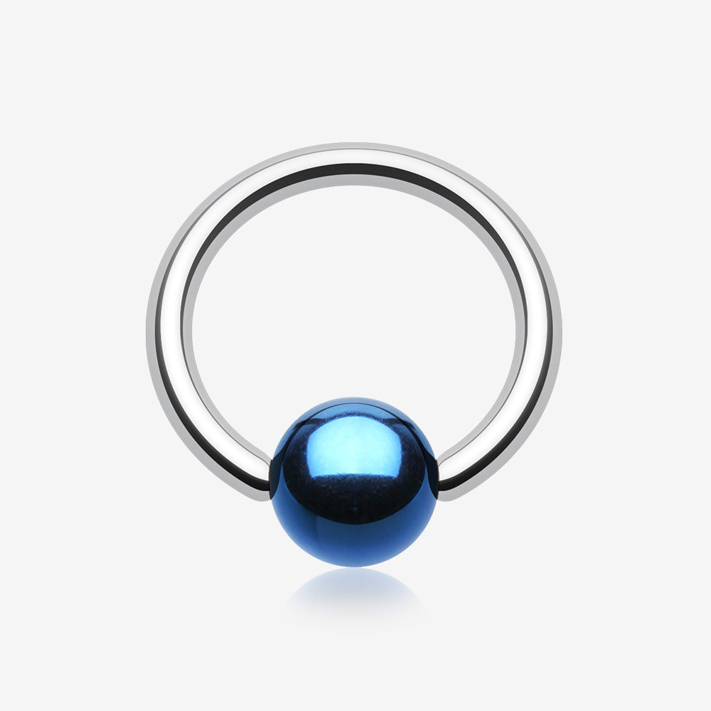 Colorline PVD Ball Ends Steel Captive Bead Ring-Blue