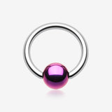 Colorline PVD Ball Ends Steel Captive Bead Ring-Purple
