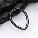 Detail View 1 of Blackline Teardrop Eggy Steel Seamless Clicker Hoop Ring