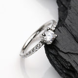 Detail View 1 of Brilliant Sparkle Solitaire CZ Multi-Gem Side Facing Seamless Clicker Hoop Ring-Clear Gem