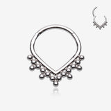 Bali Beads Chevron Teardrop Seamless Clicker Hoop Ring