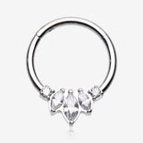 Marquise Brilliance Multi-Gem Sparkle Seamless Clicker Hoop Ring