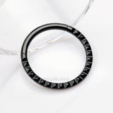 Detail View 2 of Blackline Pyramid Studded Geometric Seamless Clicker Hoop Ring