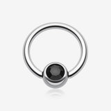 Gem Ball Steel Captive Bead Ring*