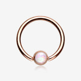 Rose Gold Opalescent Sparkle Captive Bead Ring