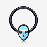 Blackline Iridescent Alien Revo Captive Bead Ring-Black