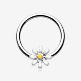Adorable Daisy Flower Captive Bead Ring