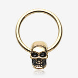 Golden Apocalyptic Skull Captive Bead Ring