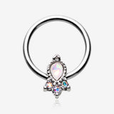Victorian Opalescent Sparkle Captive Bead Ring