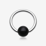 UV Acrylic Ball Top Captive Bead Ring-Black