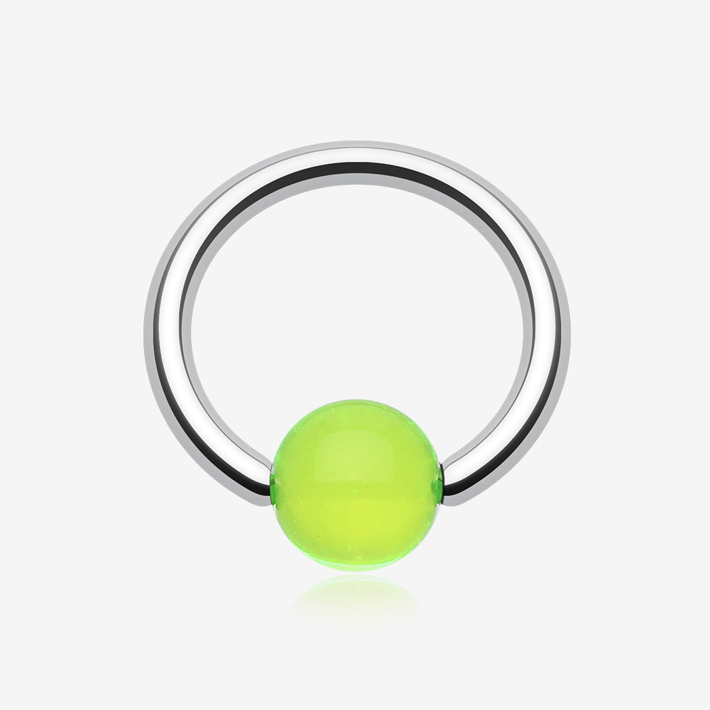 UV Acrylic Ball Top Captive Bead Ring-Green