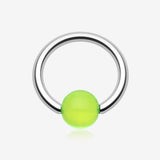 UV Acrylic Ball Top Captive Bead Ring-Green