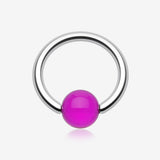 UV Acrylic Ball Top Captive Bead Ring-Purple