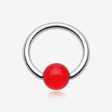 UV Acrylic Ball Top Captive Bead Ring-Red