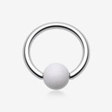 UV Acrylic Ball Top Captive Bead Ring-White