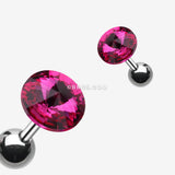 Detail View 1 of Pointy Faceted Crystal Cartilage Earring-Fuchsia