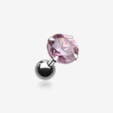 Round Gem Crystal Cartilage Earring-Pink