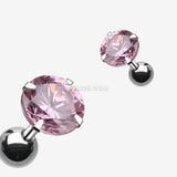 Detail View 1 of Round Gem Crystal Cartilage Earring-Pink