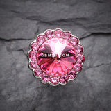 Studded Gem Crystal Cartilage Earring-Pink