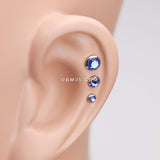 Detail View 2 of Gem Sparkle Cartilage Tragus Earring-Blue