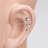 Detail View 2 of Gem Sparkle Cartilage Tragus Earring-Light Pink