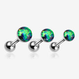 Detail View 1 of Opal Sparkle Cartilage Tragus Earring-Black