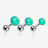 Detail View 1 of Opal Sparkle Cartilage Tragus Earring-Teal