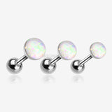 Detail View 1 of Opal Sparkle Cartilage Tragus Earring-White