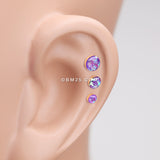 Detail View 2 of Golden Opal Sparkle Cartilage Tragus Earring-Purple