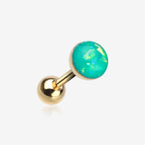 Golden Opal Sparkle Cartilage Tragus Earring-Teal