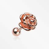 Rose Gold Steel Rose Blossom Cartilage Tragus Earring