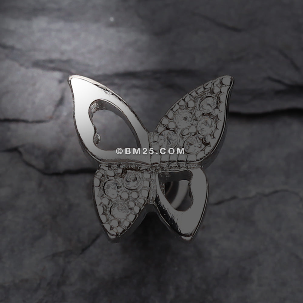 Detail View 2 of Dainty Butterfly Cartilage Earring-Clear Gem
