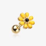 Golden Spring Blossom Flower Cartilage Tragus Earring