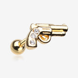 Golden Sparkle Pistol Cartilage Tragus Earring