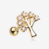 Golden Tree of Life Sparkle Cartilage Tragus Earring