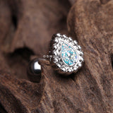 Detail View 1 of Mandala Ornate Sparkle Cartilage Tragus Earring-Teal