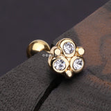 Detail View 1 of Golden Trinity Sparkle Cartilage Tragus Stud Earring-Clear Gem