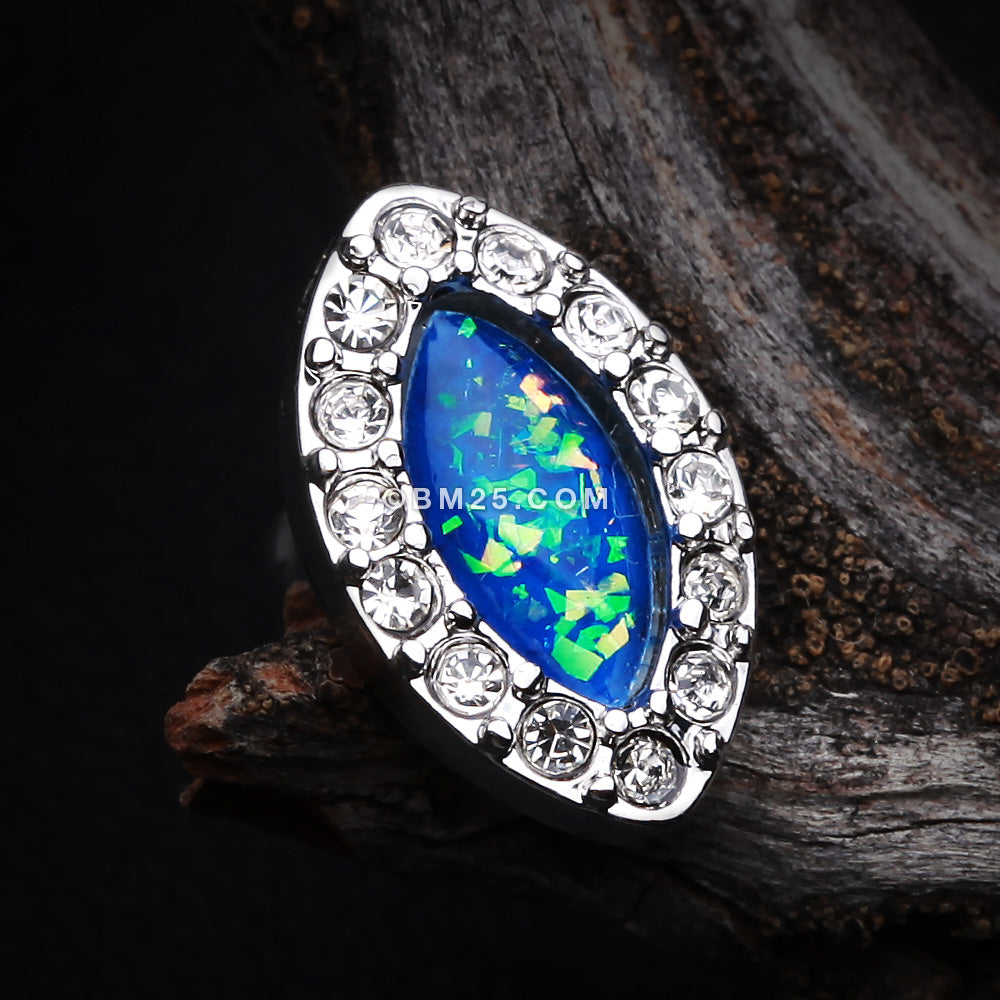 Detail View 1 of Opal Diamante Cartilage Tragus Earring-Clear Gem/Blue