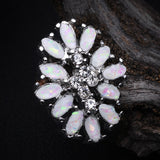 Detail View 1 of Opal Gliia Delight Flower Cartilage Tragus Earring-White/Clear